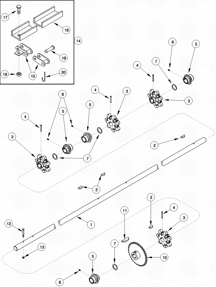 Схема запчастей Case IH 620 - (09D-18) - BASKET DOOR - CONVEYOR DRIVE (16) - BASKET
