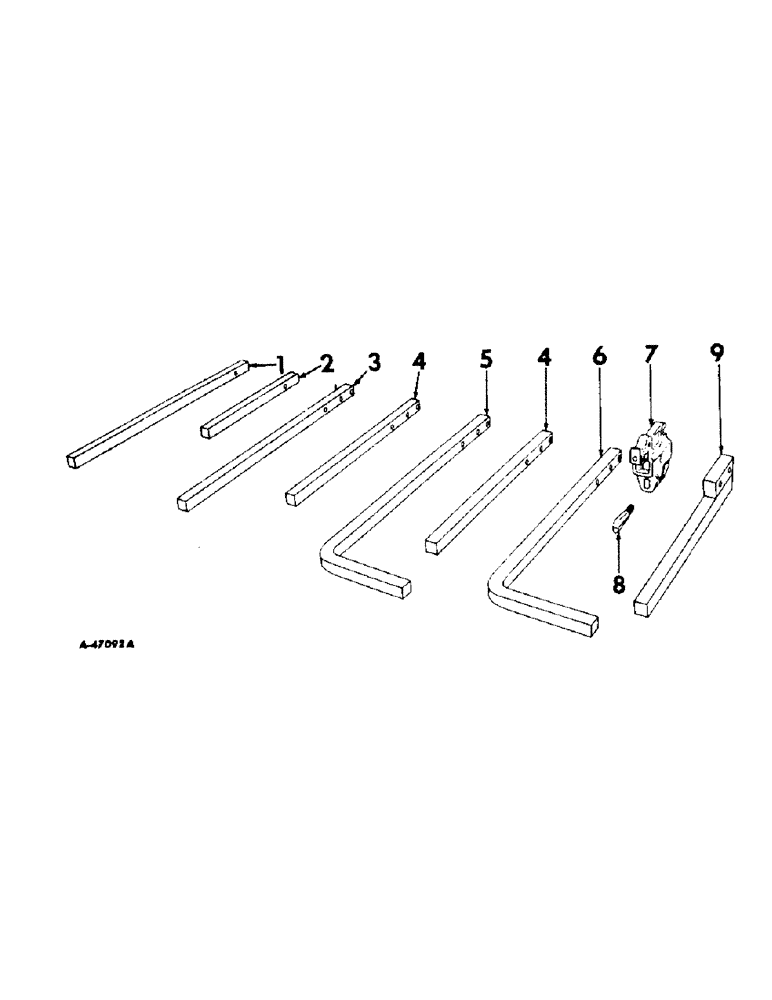 Схема запчастей Case IH 461 - (U-10) - SQUARE TOOL BAR AND ATTACHING CLAMP 