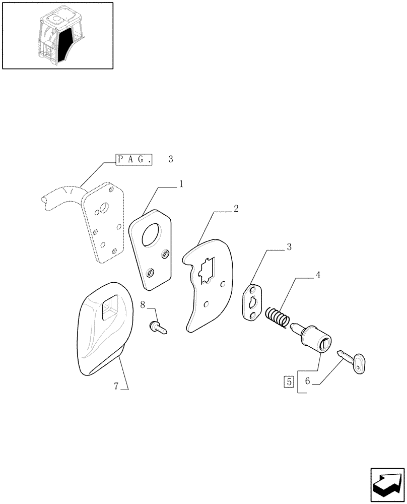 Схема запчастей Case IH JX1085C - (1.92.92[04]) - CAB DOORS - C5188 (10) - OPERATORS PLATFORM/CAB