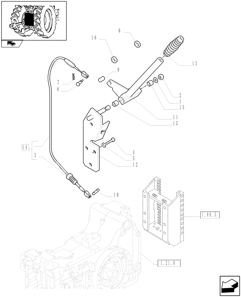 Схема запчастей Case IH PUMA 140 - (1.89.5/04) - APUH - HYDRAULIC PUSH BACK WITH SWINGING DRAWBAR - LEVER (VAR.331945) (09) - IMPLEMENT LIFT