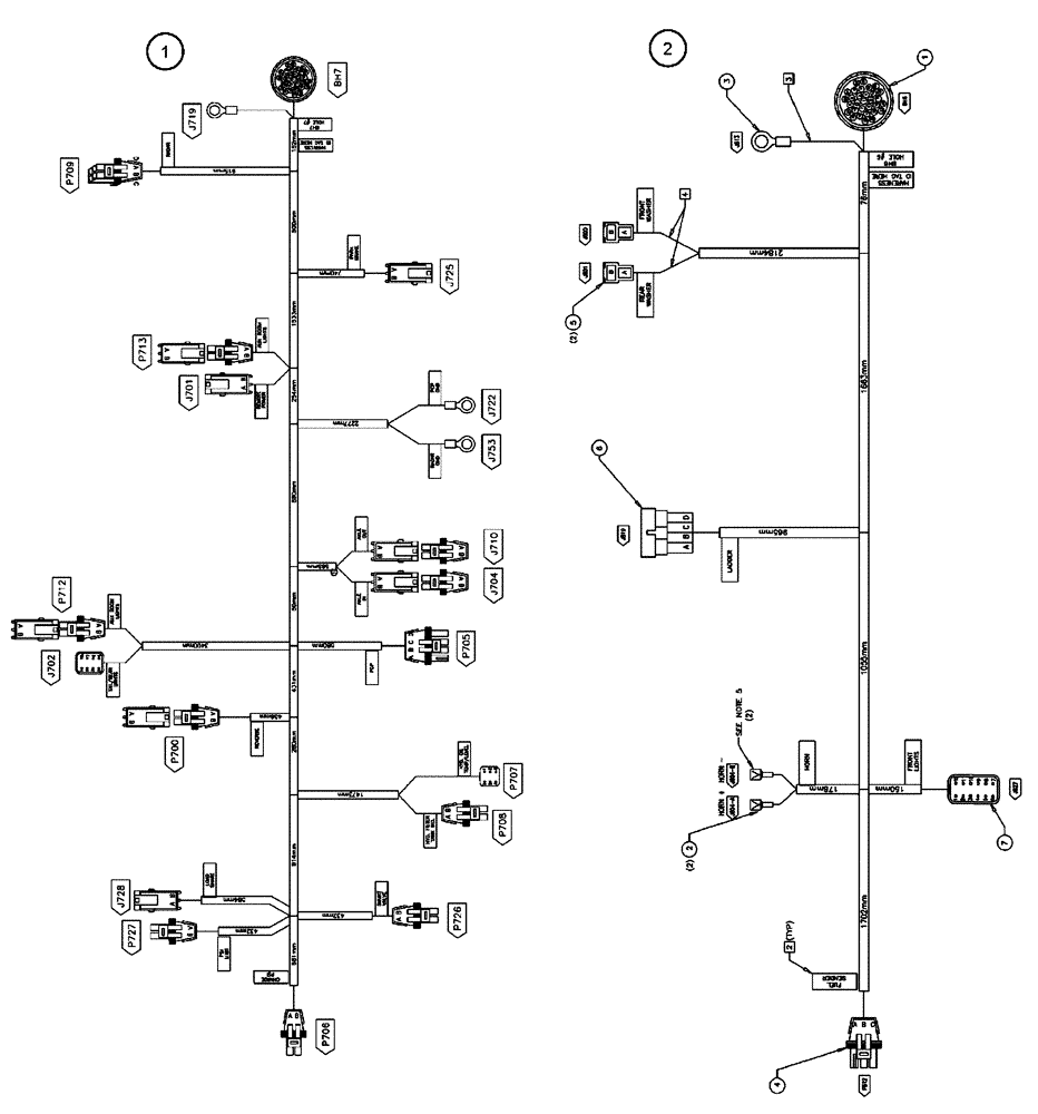 Схема запчастей Case IH SPX4410 - (12-014[07]) - HARNESSES (06) - ELECTRICAL