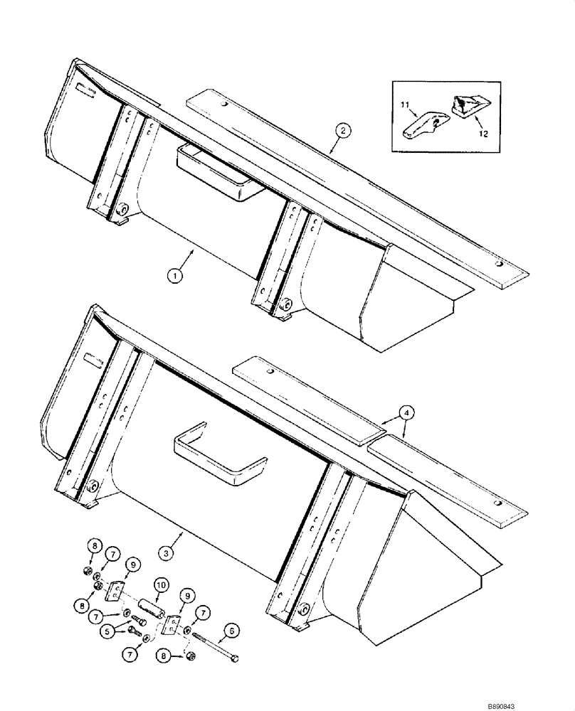 Схема запчастей Case IH 1845C - (09-13) - BUCKETS - LOADER (PINNED COUPLER), JAF0041368 - (09) - CHASSIS/ATTACHMENTS