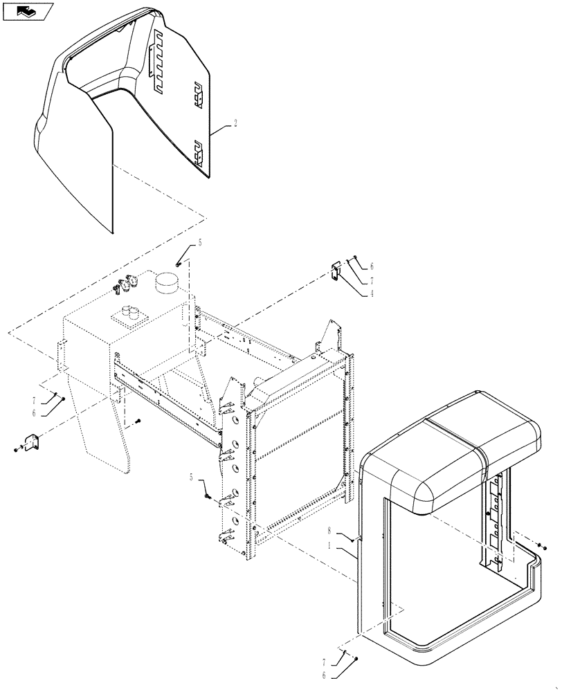 Схема запчастей Case IH 4420 - (04-022) - HOOD MOUNT GROUP, ENGINE, FRONT & REAR Suspension & Frame