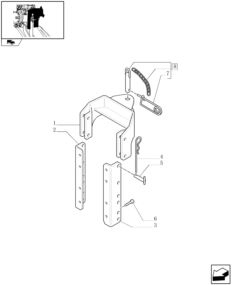 Схема запчастей Case IH FARMALL 95C - (1.89.3) - FIXED HOOK, CAT. "C" D=29MM - PARTS (VAR.330891) (09) - IMPLEMENT LIFT
