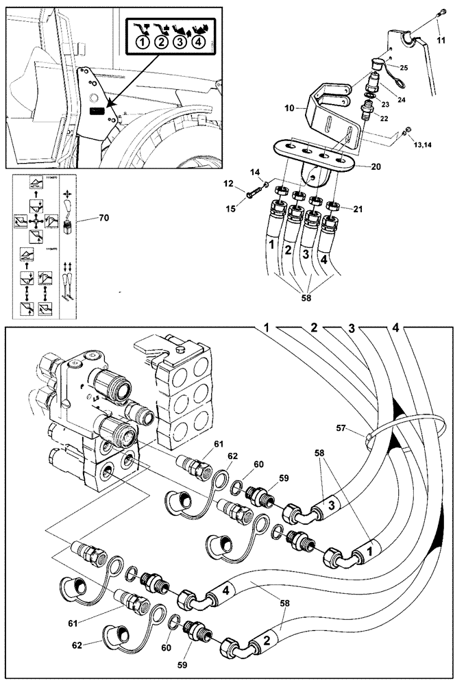 Схема запчастей Case IH L780 PRO - (35.525.AA[06]) - HYDRAULIC HOSE KIT, 2 FUNCTION (35) - HYDRAULIC SYSTEMS