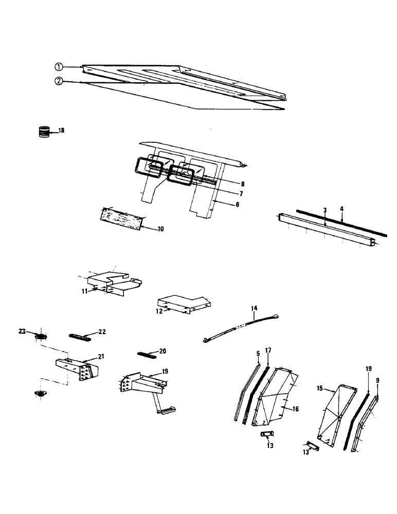 Схема запчастей Case IH 433 - (38) - ROOF AND ACCESSORIES (09) - CHASSIS