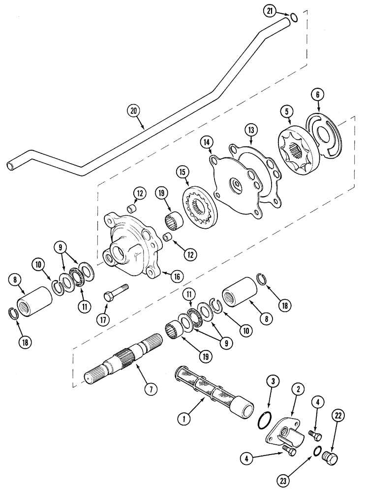 Схема запчастей Case IH 5250 - (6-074) - TRANSMISSION, OIL PUMP AND FILTER SCREEN (06) - POWER TRAIN