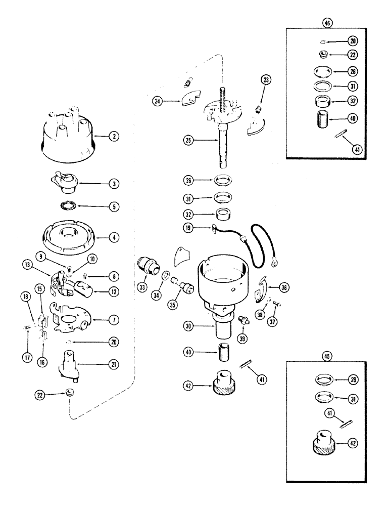 Схема запчастей Case IH 870 - (100) - DISTRIBUTOR, (301B) SPARK IGNITION ENGINE (04) - ELECTRICAL SYSTEMS