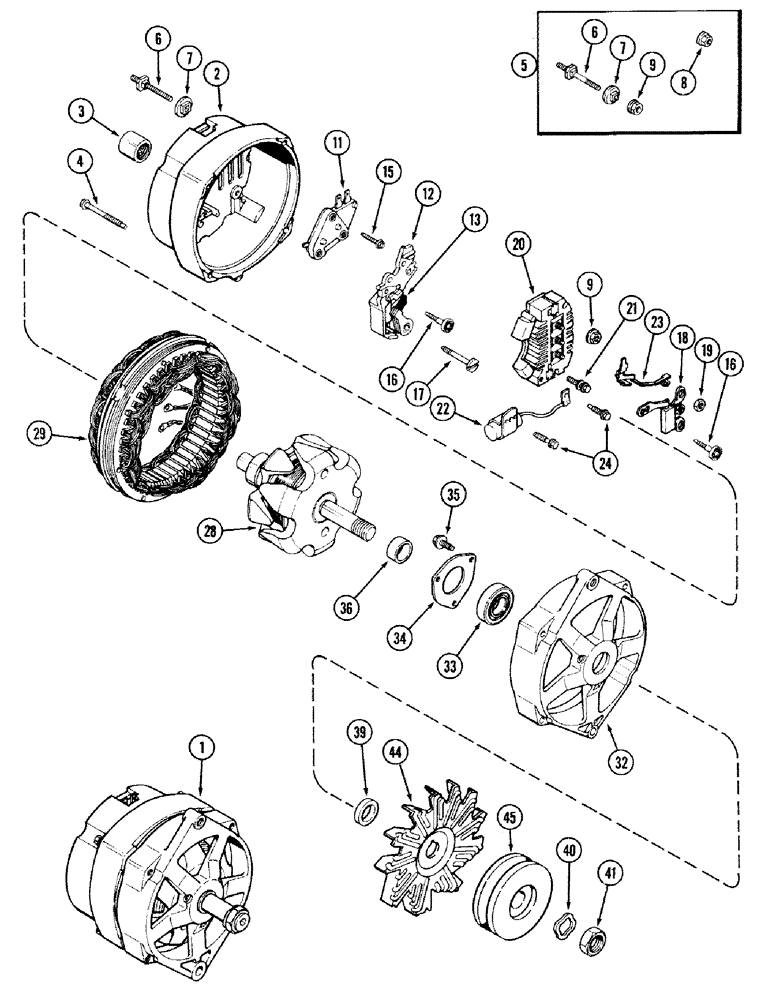 Схема запчастей Case IH 2394 - (4-48) - A167155 ALTERNATOR ASSEMBLY (04) - ELECTRICAL SYSTEMS
