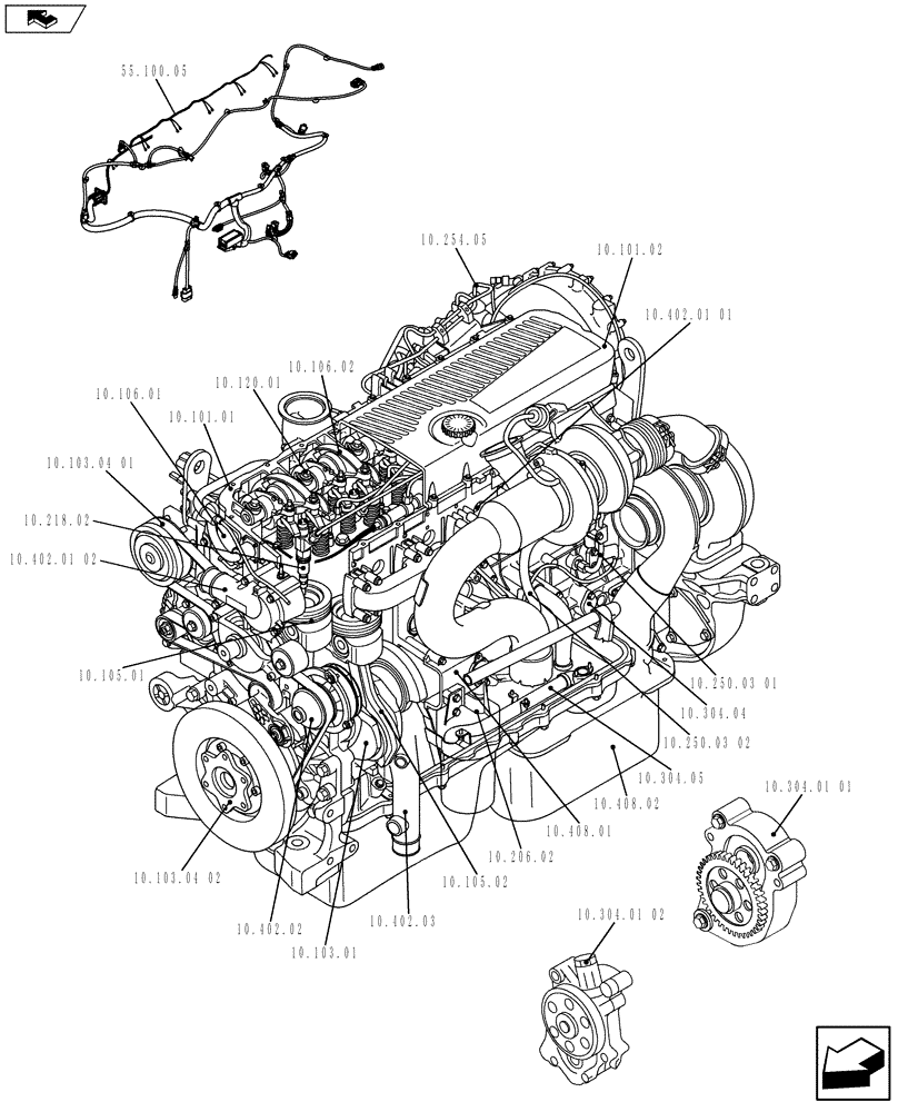 Схема запчастей Case IH F3DFE613A A001 - (10.000.01[01]) - ENGINE (504381601) (10) - ENGINE