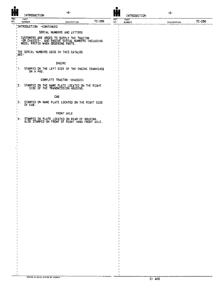 Схема запчастей Case IH 7488 - (00-06) - INTRODUCTION - SERIAL NUMBER LOCATIONS (00) - GENERAL