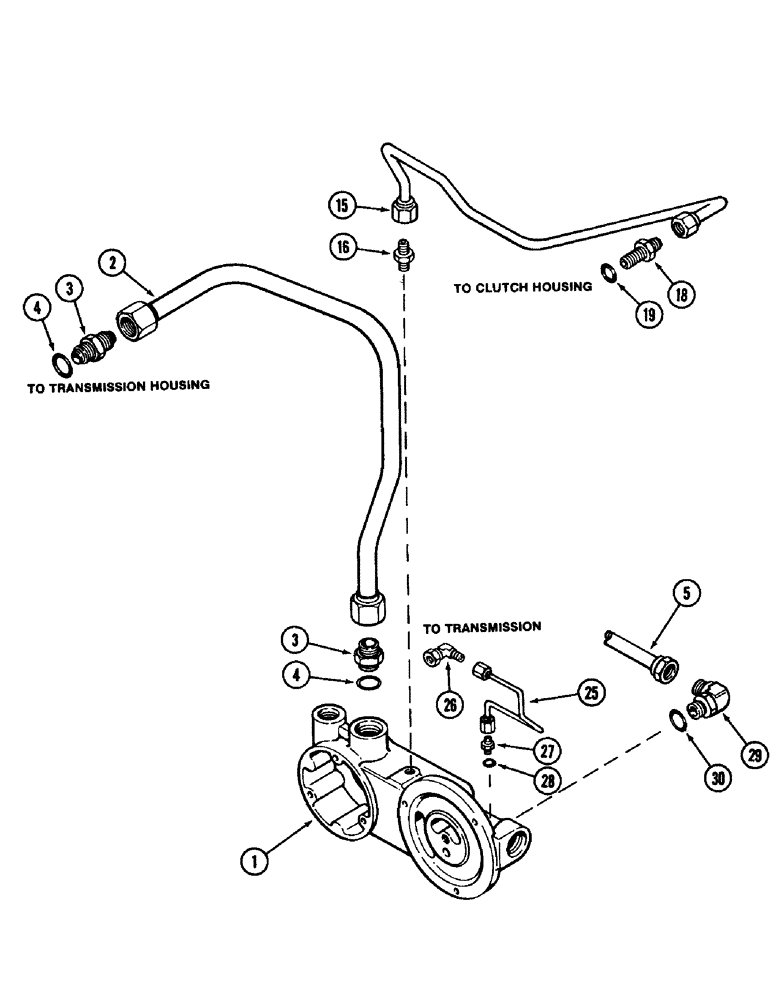 Схема запчастей Case IH 1896 - (8-258) - HYDRAULICS, TRANSMISSION LUBE TUBES, WITH POWER SHIFT (08) - HYDRAULICS