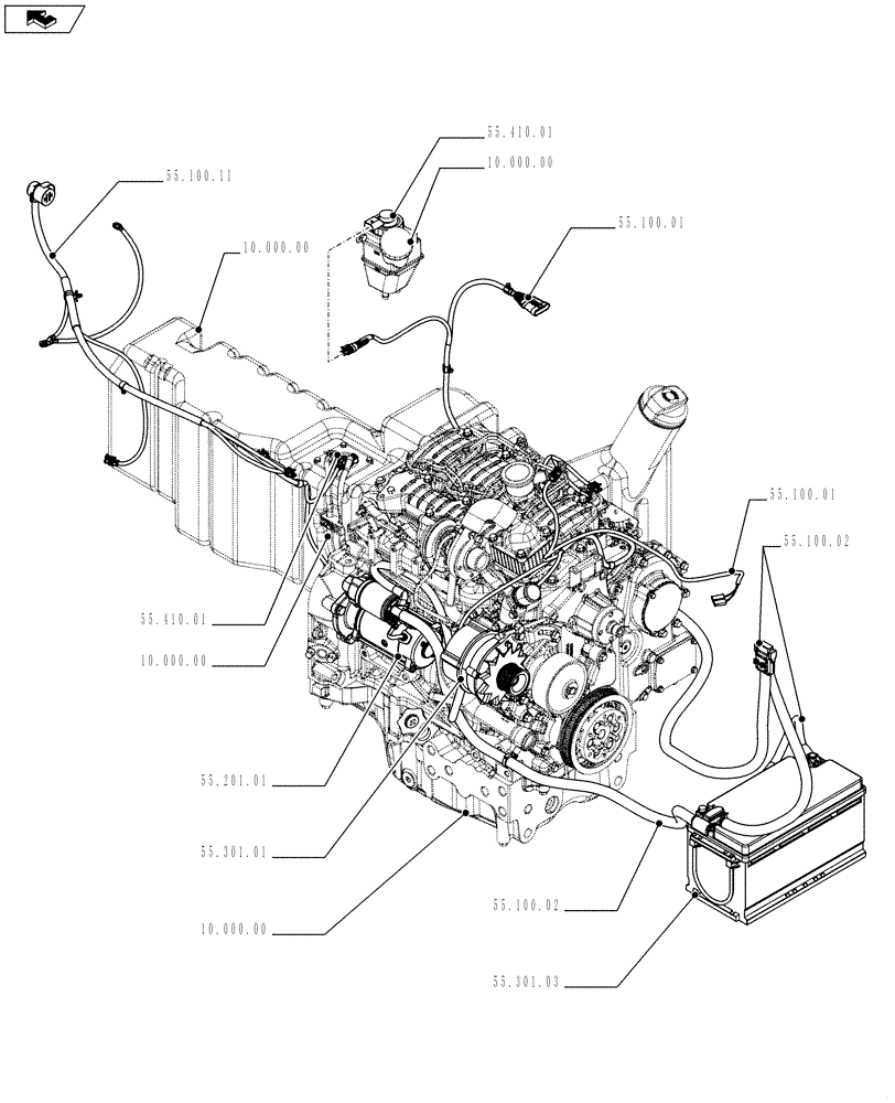 Схема запчастей Case IH FARMALL 75C - (55.000.00[01]) - PICTORIAL INDEX - ELECTRICAL SYSTEM (55) - ELECTRICAL SYSTEMS