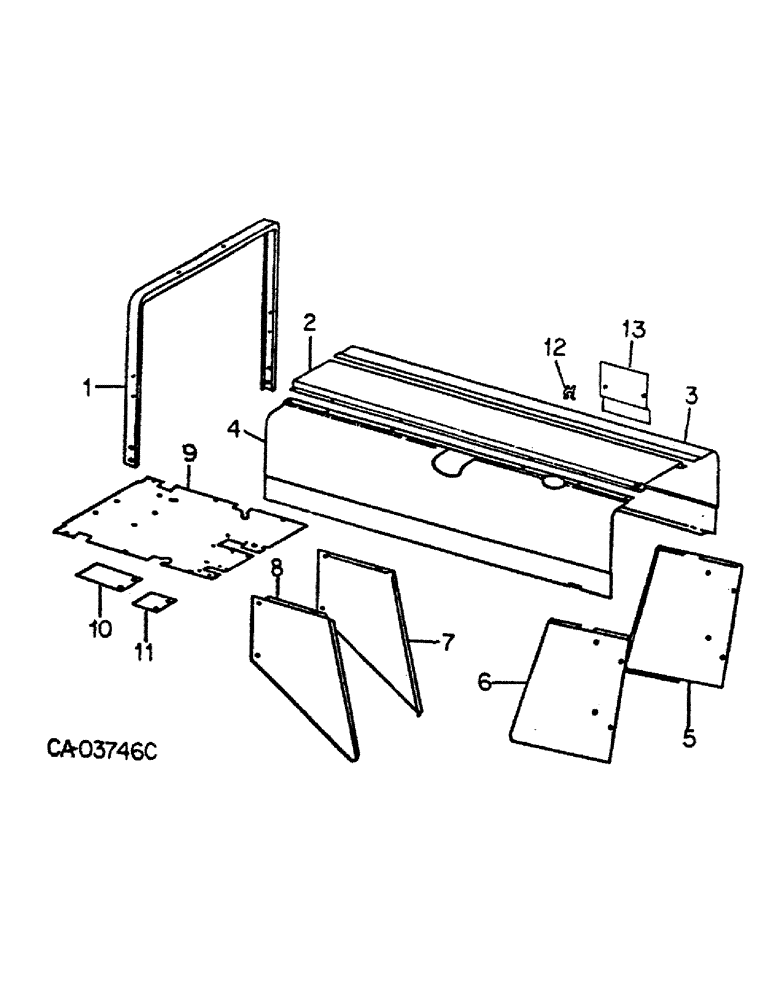 Схема запчастей Case IH 4366 - (13-01) - CAB AND SUPERSTRUCTURE, HOOD AND PANELS, 4366 TRACTORS (05) - SUPERSTRUCTURE