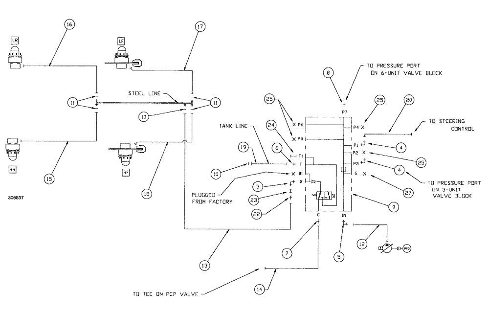 Схема запчастей Case IH SPX4260 - (160) - PARK BRAKE GROUP (33) - BRAKES & CONTROLS