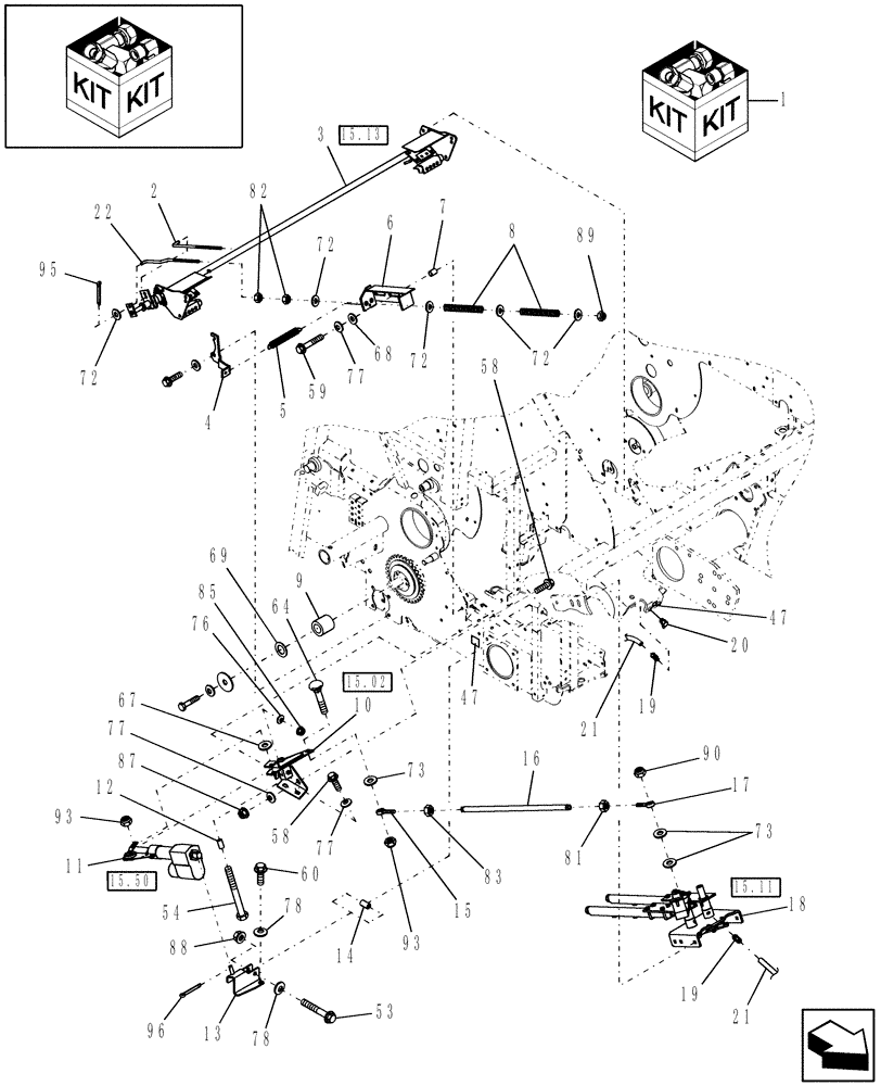 Схема запчастей Case IH RBX563 - (18.17[1]) - TWINE CONVERSION KIT (18) - ACCESSORIES