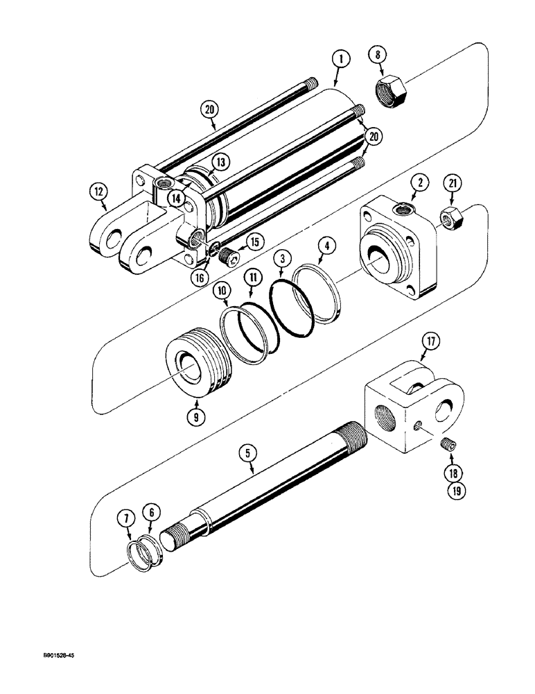 Схема запчастей Case IH 50 - (8-10) - BLADE OFFSET, TILT AND GAUGE WHEEL CYLINDER, 1272147C91, 3-1/2 ID X 8 INCH STROKE (08) - HYDRAULICS