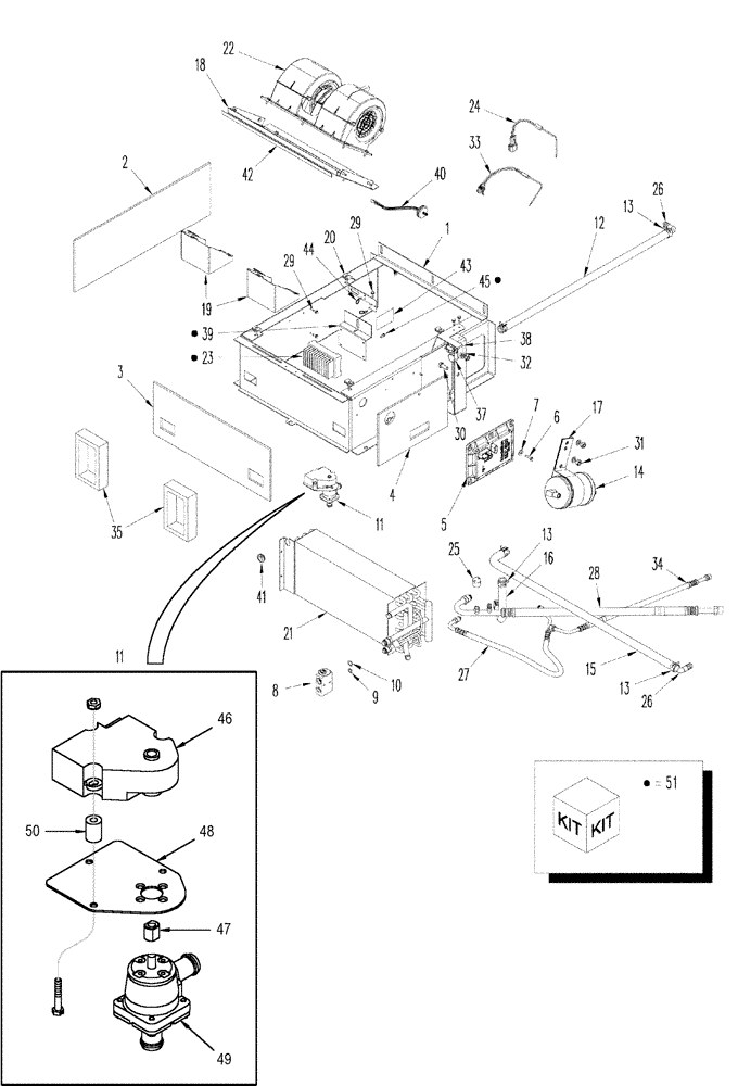 Схема запчастей Case IH 2366 - (09G-20[02]) - BOX ASSY - AIR CONDITIONING, ASN JJC0255000 (10) - CAB & AIR CONDITIONING