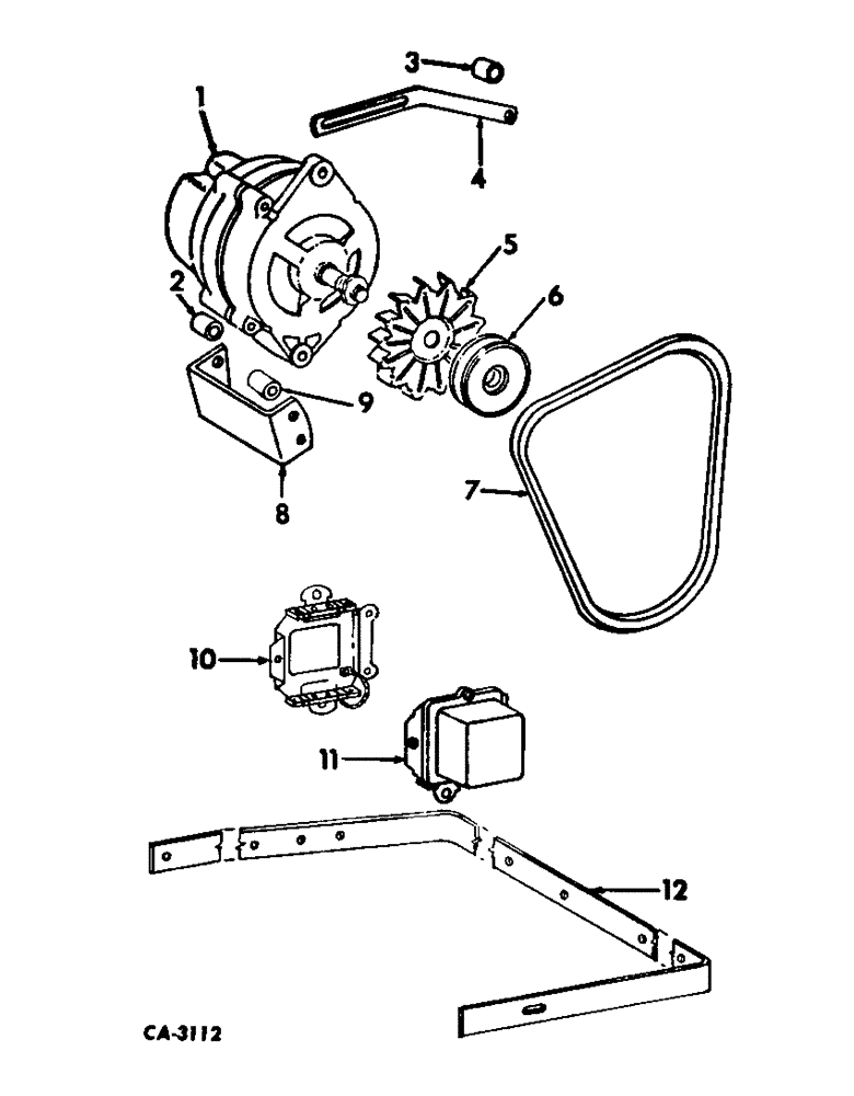 Схема запчастей Case IH 503 - (373) - C-282 ENGINE 3-11/16 X 4.390, ALTERNATOR GENERATOR, VOLTAGE REGULATOR AND CONNECTIONS, NOTE (10) - ENGINE