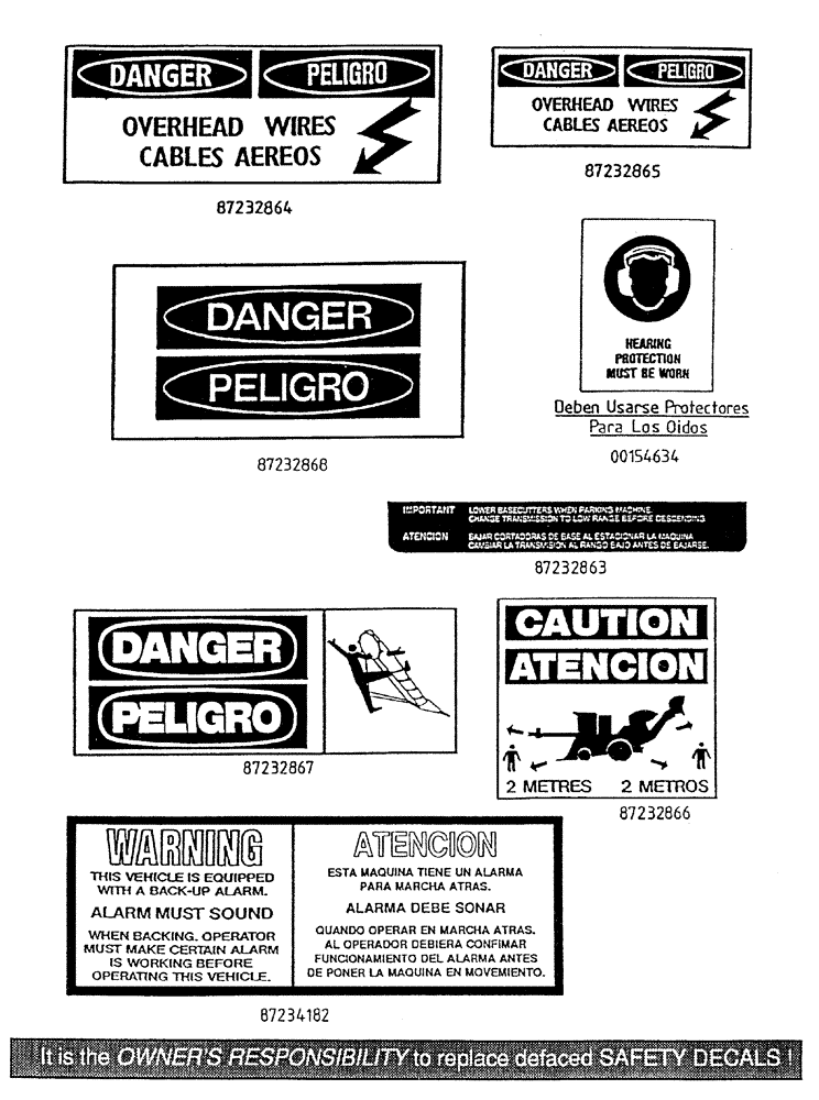 Схема запчастей Case IH 7700 - (C05-36) - SAFETY DECALS (00) - GENERAL