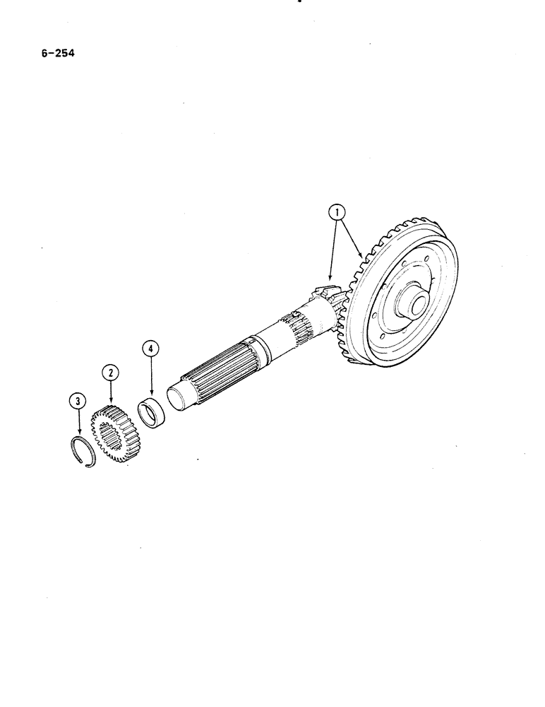 Схема запчастей Case IH 485 - (6-254) - BEVEL GEAR MAIN SHAFT, 4 WHEEL DRIVE (06) - POWER TRAIN