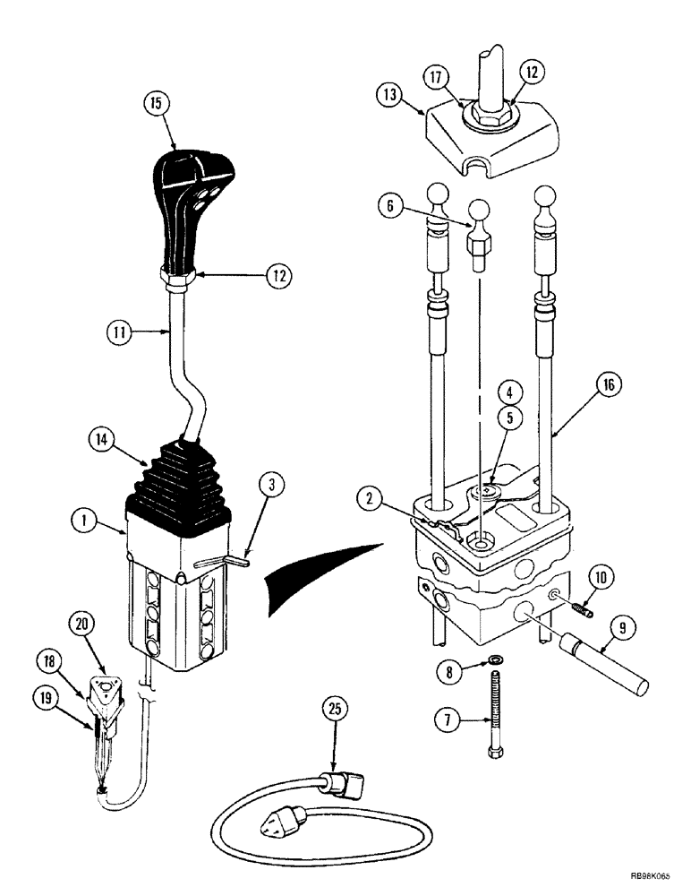 Схема запчастей Case IH L400 - (8-34) - CONTROL ASSEMBLY, 3 FUNCTION, CX50, CX60 (08) - HYDRAULICS