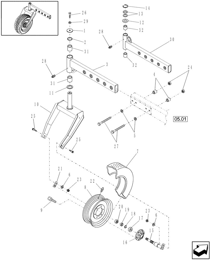 Схема запчастей Case IH WDX1002S - (05.02[2]) - REAR AXLE EXTENSIONS AND TIRES, NON DRAPER (05) - REAR AXLE