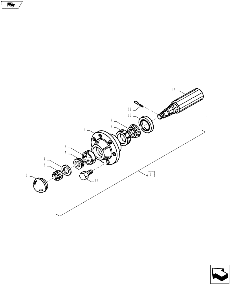 Схема запчастей Case IH COULTER CHAMP - (44.100.02) - Q-803 HUB & SPINDLE ASSY (44) - WHEELS