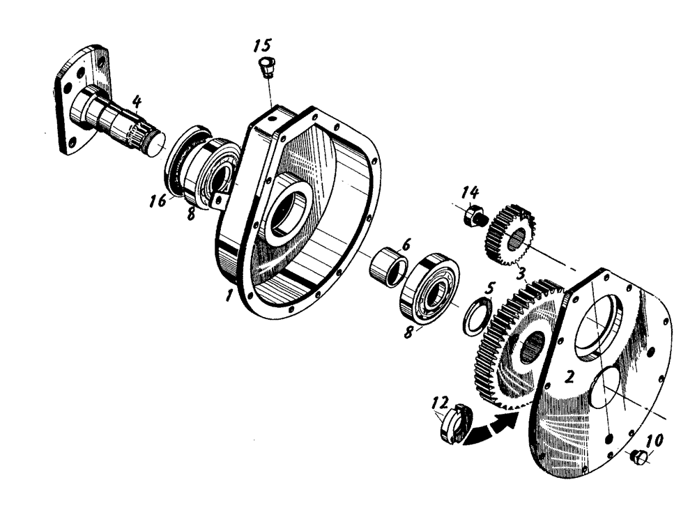 Схема запчастей Case IH 7700 - (A02[26]) - SWINGING KNIFE CHOPPER GEARBOX Mainframe & Functioning Components