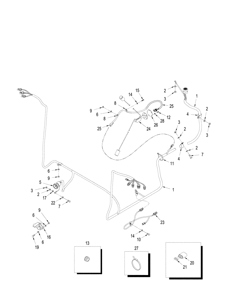Схема запчастей Case IH STX325 - (04-27) - HARNESS - REAR FRAME, WITH MANUAL REMOTE (04) - ELECTRICAL SYSTEMS