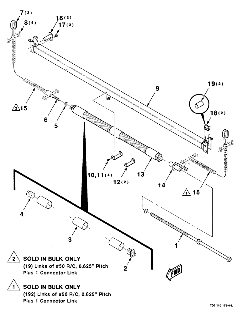 Схема запчастей Case IH 8380 - (5-08) - HAY CONDITIONER SPRING ASSEMBLY, SERIAL NUMBER CFH0009501 THRU -0009781 (09) - CHASSIS