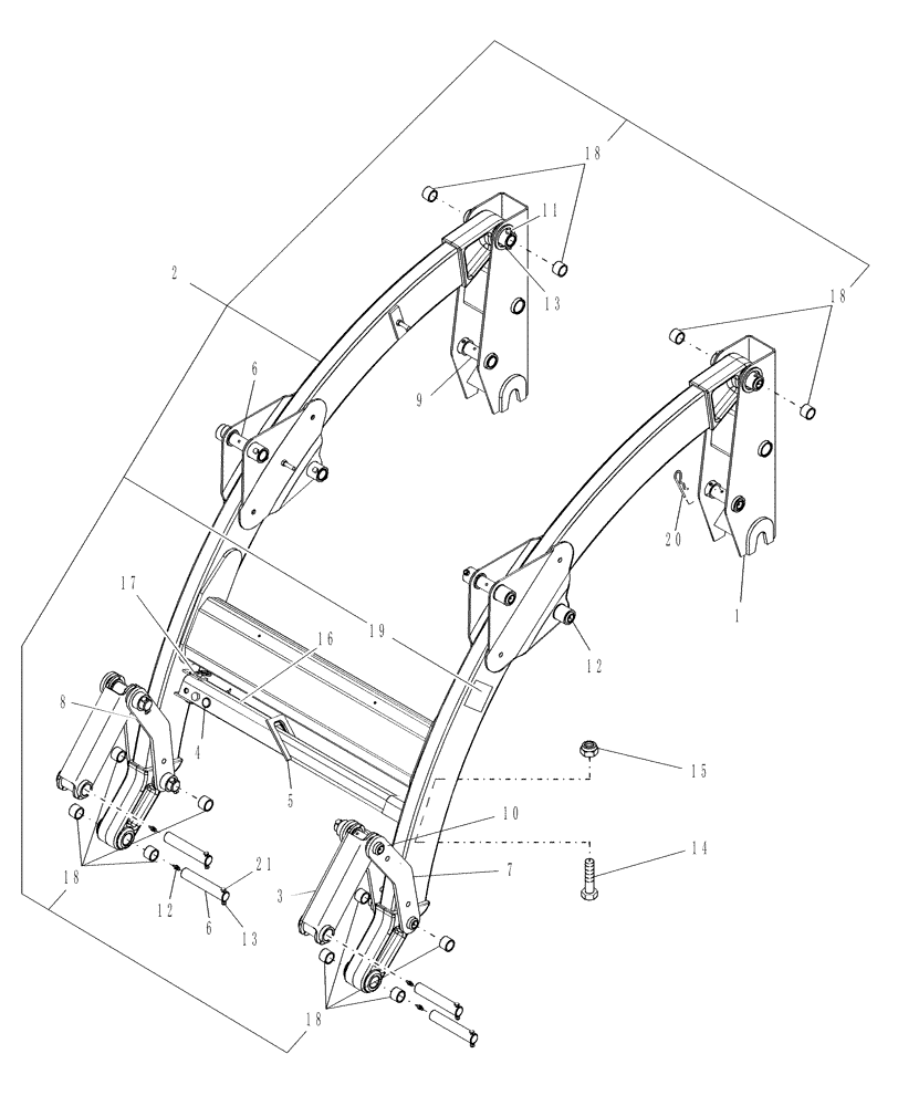 Схема запчастей Case IH LX114 - (001) - LOADER FRAME 