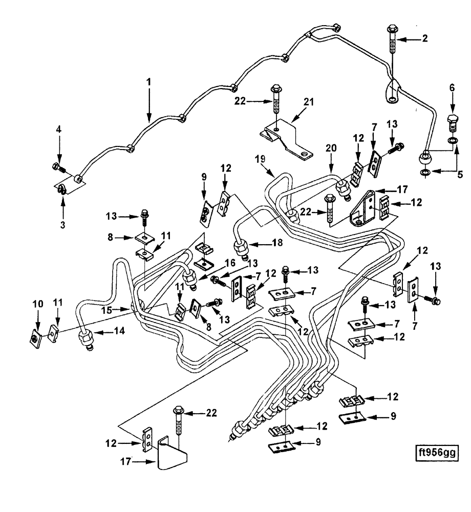 Схема запчастей Case IH SPX3200 - (03-050) - FUEL PLUMBING (10) - ENGINE