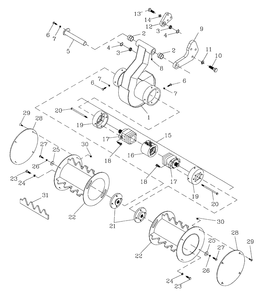 Схема запчастей Case IH 7700 - (A05[04]) - POWER KNOCKDOWN ROLLER,  ADJUSTABLE Mainframe & Functioning Components