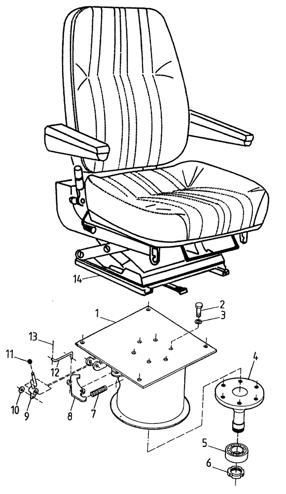Схема запчастей Case IH 7700 - (A05[15A]) - SEAT Mainframe & Functioning Components
