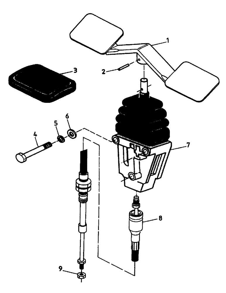 Схема запчастей Case IH 7000 - (A11-14) - MECHANICAL ELEVATOR SLEW CONTROL PEDAL Mainframe & Functioning Components