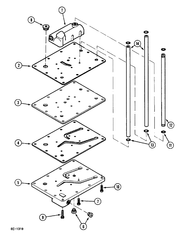 Схема запчастей Case IH 248 - (8-716) - REGULATOR VALVE AND PLATE, VERSION WITH FORWARD AND REVERSE, 248, 258: 18001- (08) - HYDRAULICS