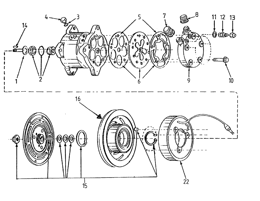 Схема запчастей Case IH 7000 - (A05-95) - AIR CONDITIONER COMPRESSOR Mainframe & Functioning Components