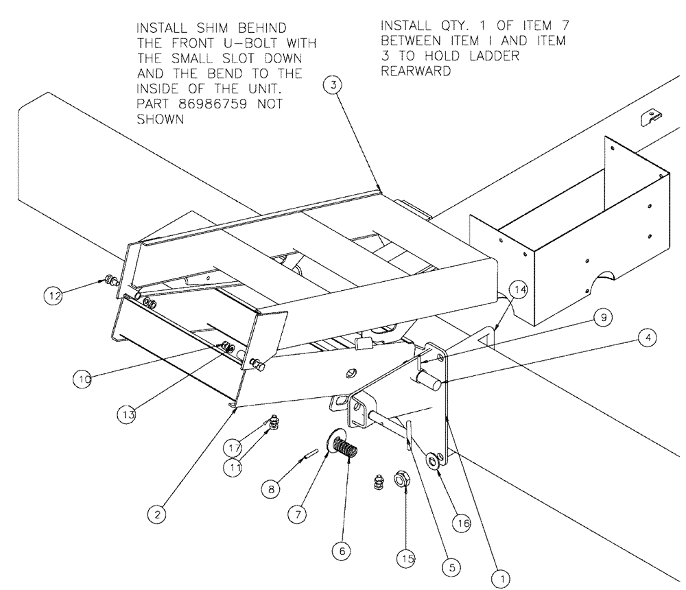 Схема запчастей Case IH SPX3200 - (04-007) - LADDER-LH Suspension & Frame