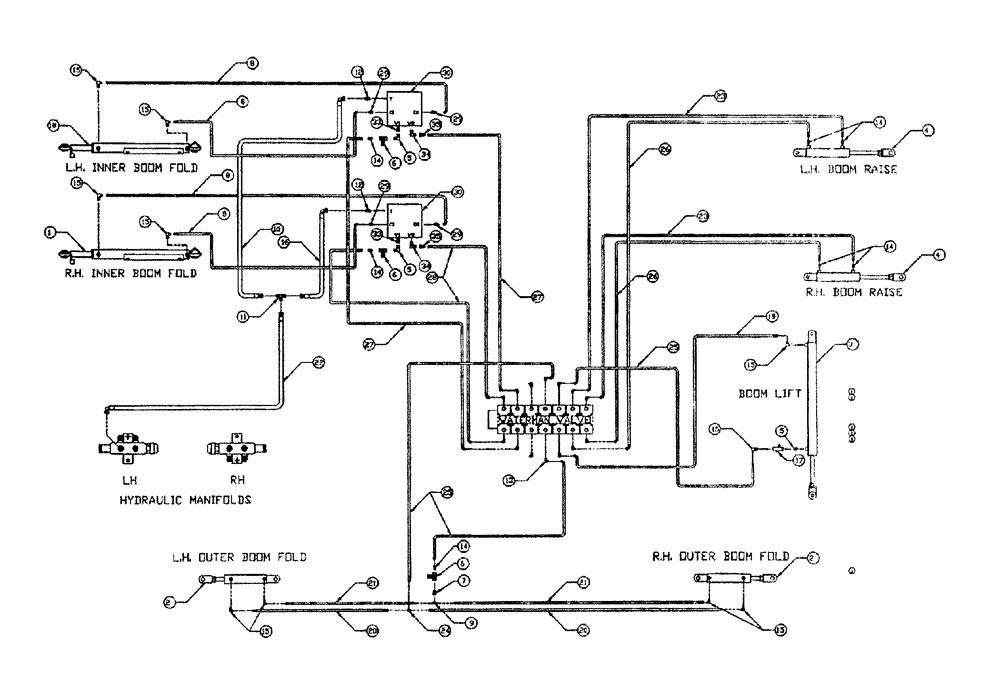 Схема запчастей Case IH PATRIOT II - (06-003) - HYDRAULIC PLUMBING - BOOMS (90) Hydraulic Plumbing