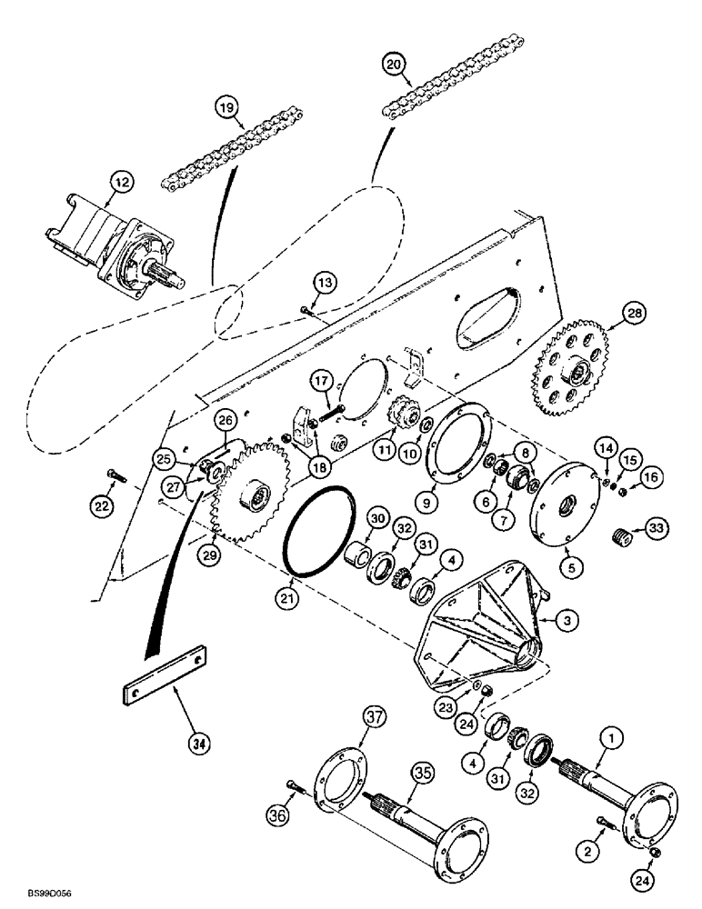 Схема запчастей Case IH 1838 - (6-22) - AXLES AND DRIVE CHAINS (06) - POWER TRAIN
