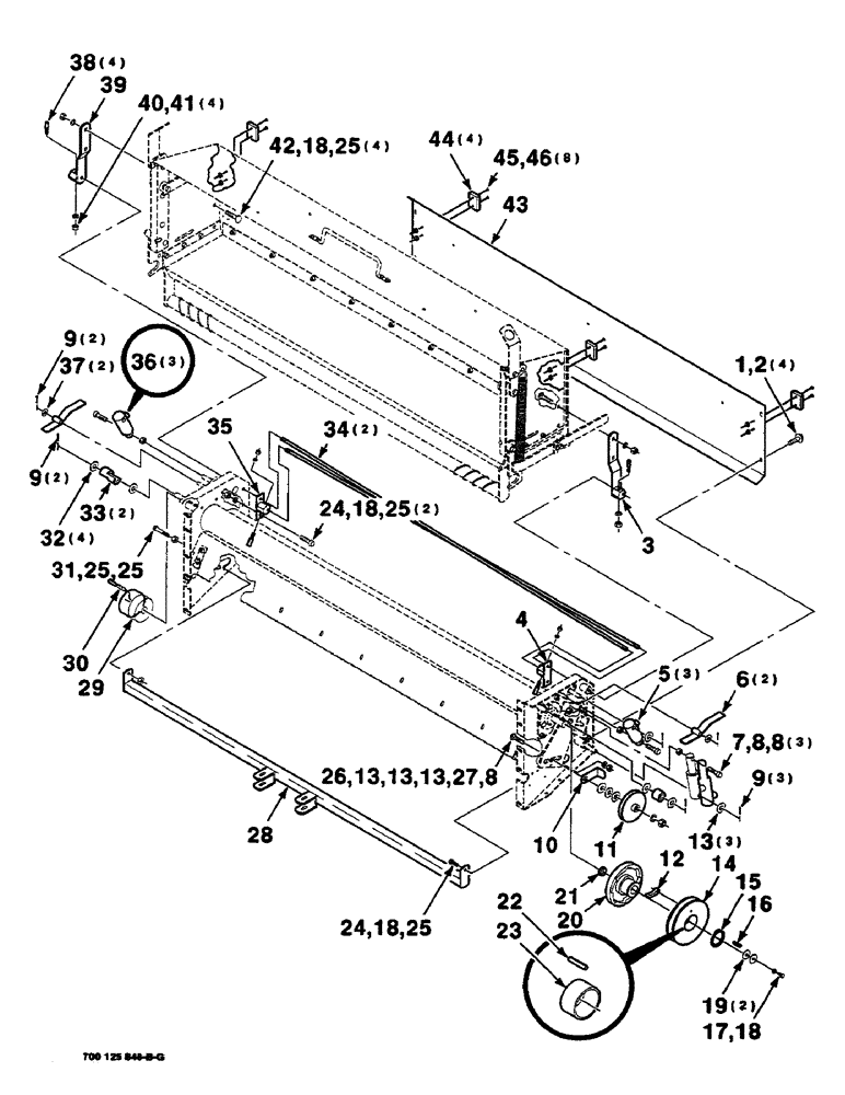 Схема запчастей Case IH 8460 - (9-56) - MESH WRAP KIT, BOX AND ROLLER DRIVE ASSEMBLIES, SERIAL NUMBER CFH0073198 THROUGH CFH0073271 Decals & Attachments