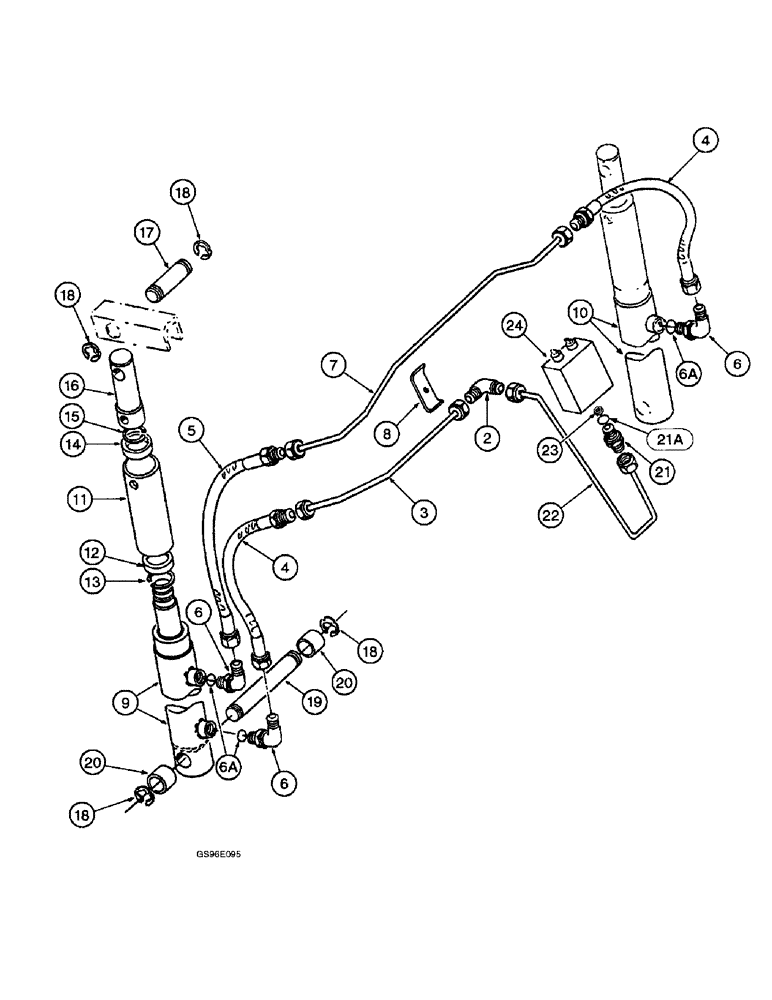 Схема запчастей Case IH INTERNATIONAL - (4-58) - HEADER HYDRAULIC LIFT SYSTEM, LEFT HAND MASTER & RIGHT HAND SLAVE CYLINDER, PRIOR TO SERIAL NO. 1301 (07) - HYDRAULICS