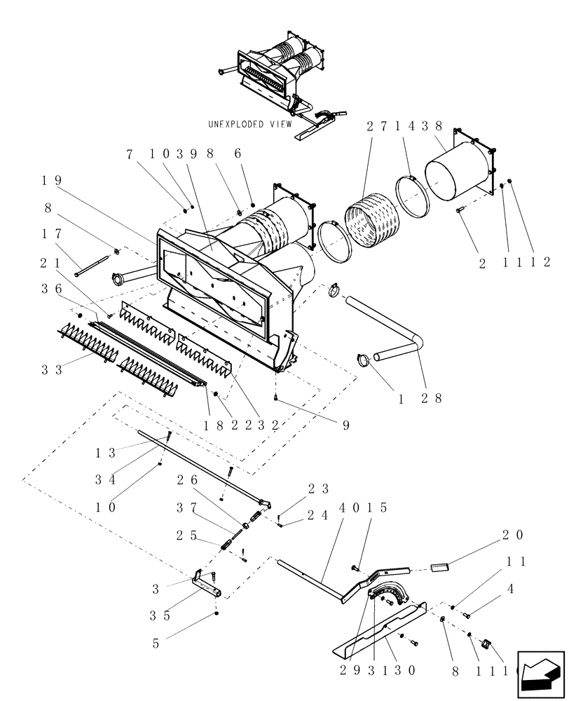 Схема запчастей Case IH ADX3260 - (L.10.F[34]) - ADX3260 OUTLET PLENUM - 3RD TANK L - Field Processing