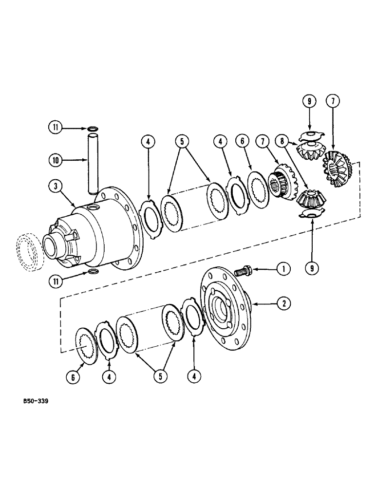 Схема запчастей Case IH 248 - (6-542) - DIFFERENTIAL - 4 WHEEL DRIVE, FOR AXLE "ZF", 258, 585 (06) - POWER TRAIN