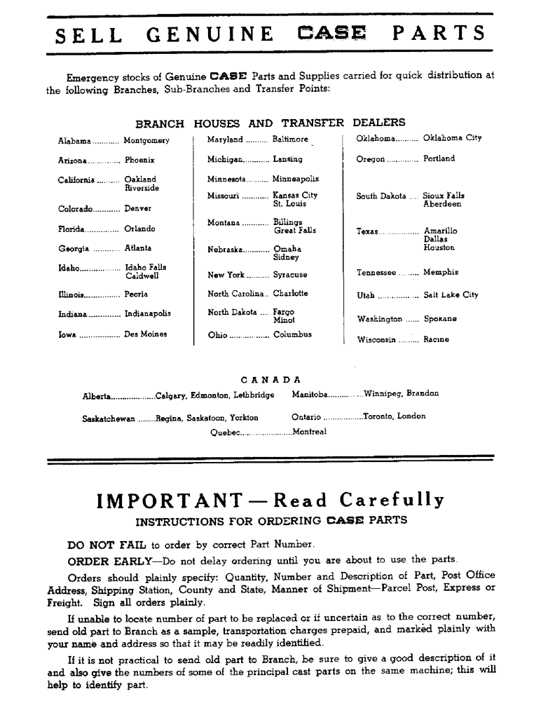 Схема запчастей Case IH DC-SERIES - (002) - SELL GENUINE CASE PARTS (00) - PICTORIAL INDEX
