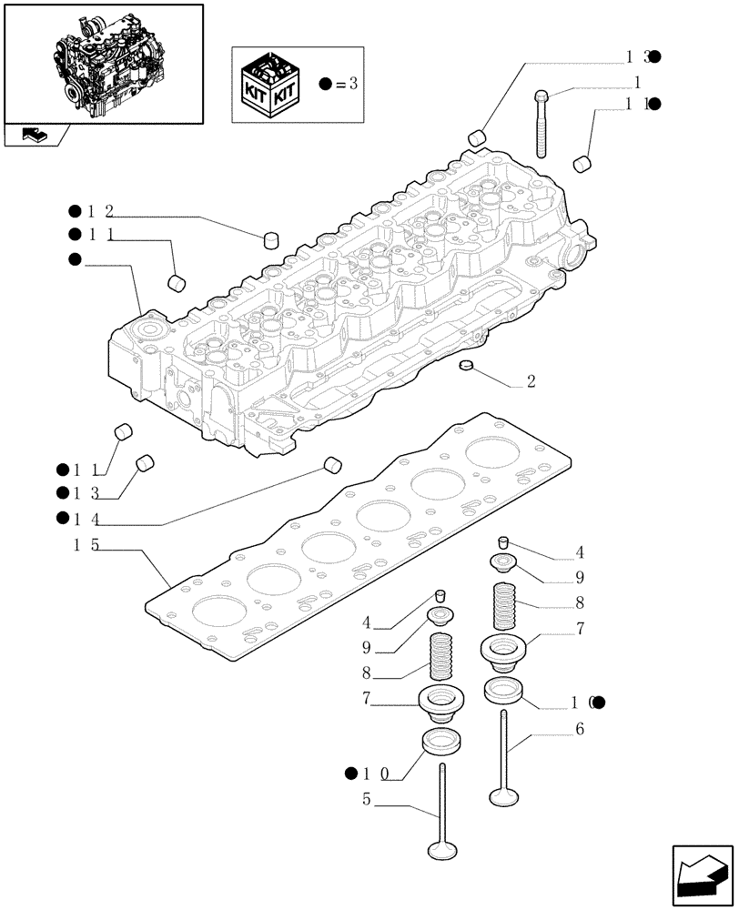 Схема запчастей Case IH PUMA 165 - (0.06.0) - CYLINDER HEAD (01) - ENGINE