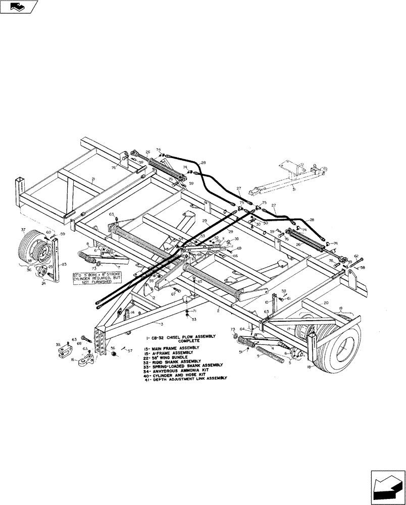 Схема запчастей Case IH CHIZZL CHAMP - (39.100.03) - CB-32 CHIZL CHAMP ASSEMBLY (39) - FRAMES AND BALLASTING