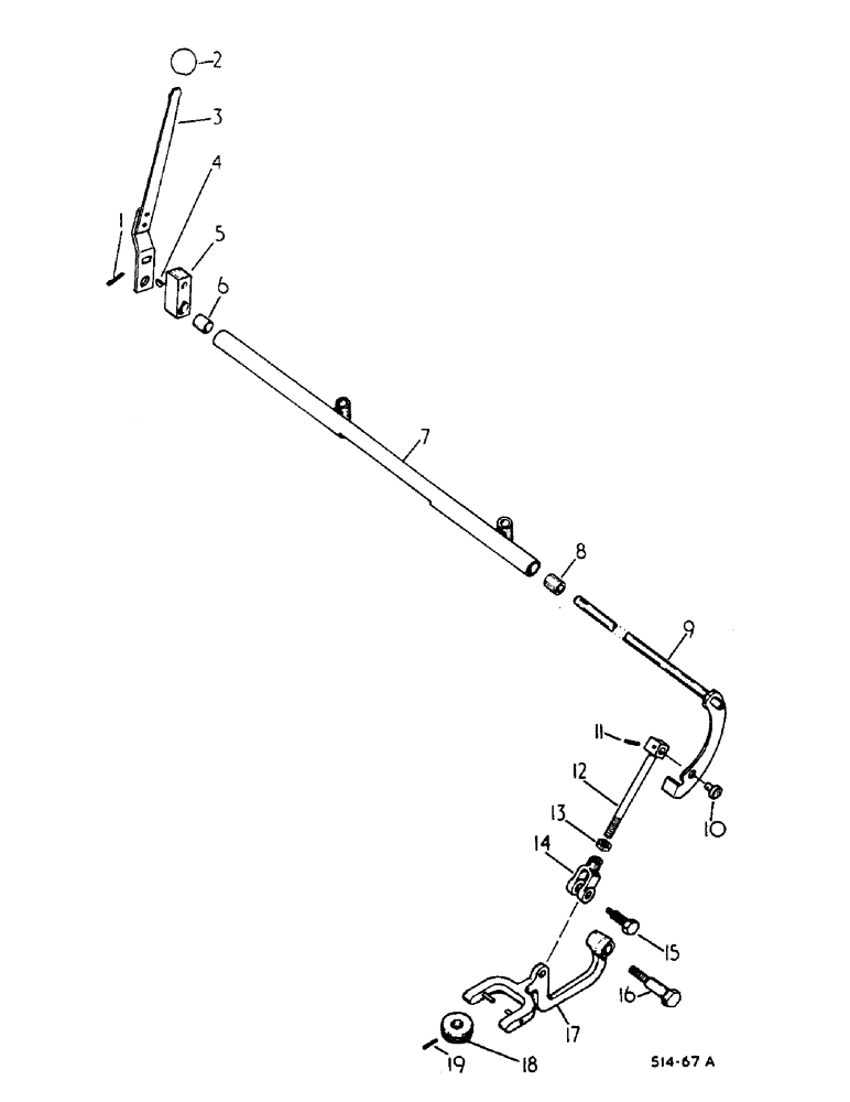 Схема запчастей Case IH 584 - (07-40) - POWER TAKE-OFF LEVER AND CONNECTIONS, Z PATTERN SHIFT (04) - Drive Train