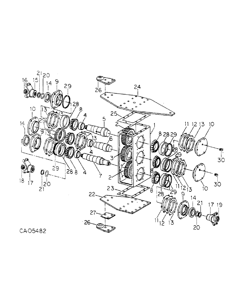 Схема запчастей Case IH 4386 - (07-13) - DRIVE TRAIN, TRANSFER CASE, 4386 TRACTOR (04) - Drive Train